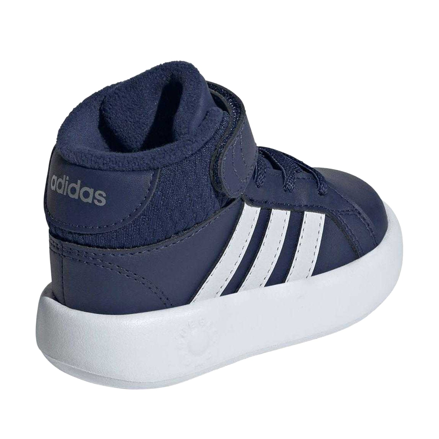 Dark Blue - Back - Adidas Baby Grand Court Mid Cut Trainers