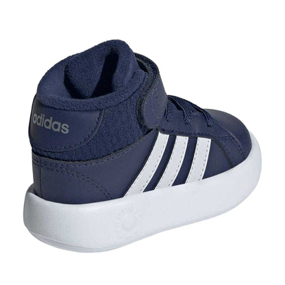 Dark Blue - Back - Adidas Baby Grand Court Mid Cut Trainers
