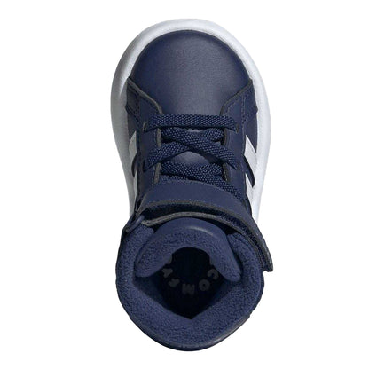 Dark Blue - Pack Shot - Adidas Baby Grand Court Mid Cut Trainers