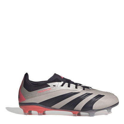 Silver-Black - Front - Adidas Childrens-Kids Predator Elite Football Boots