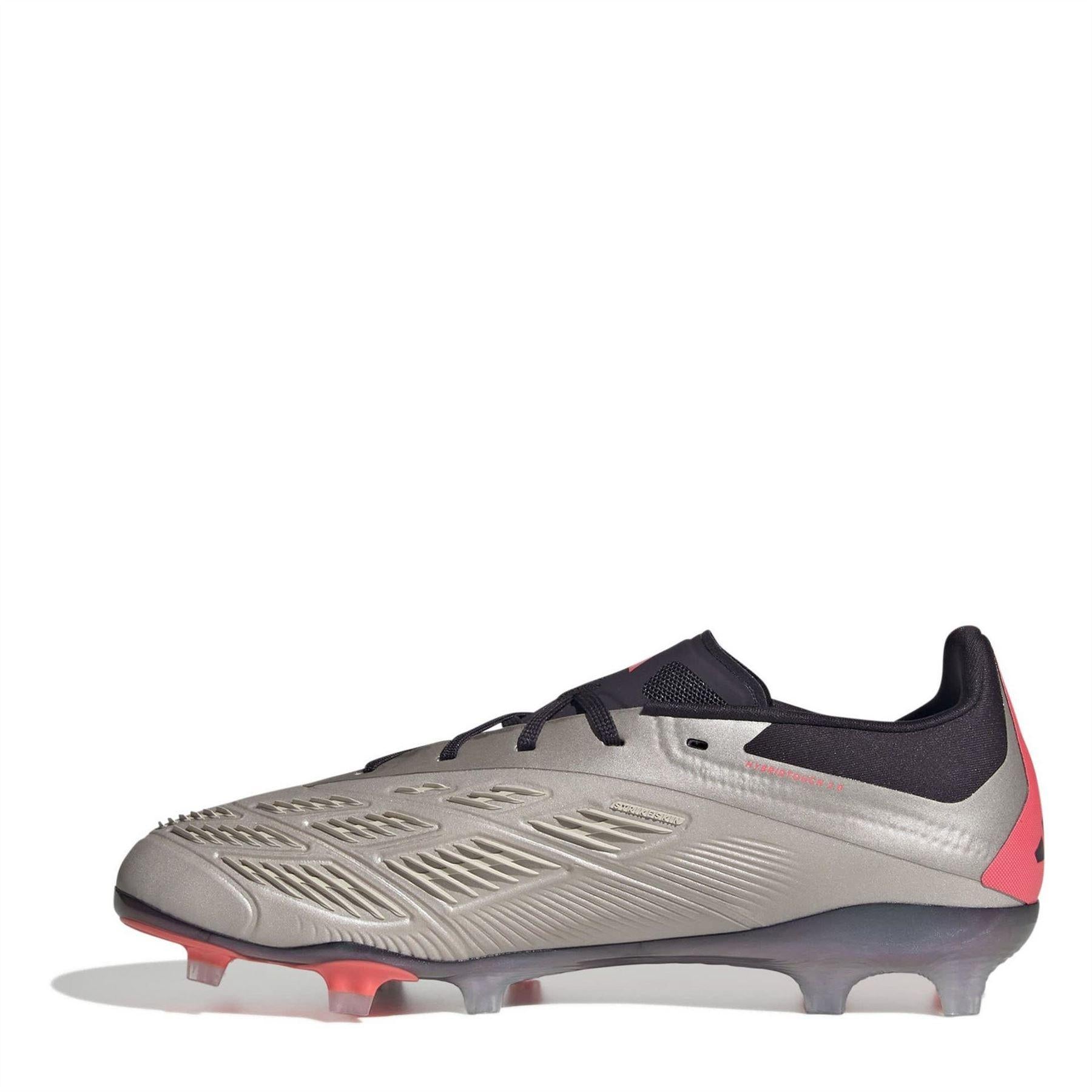 Silver-Black - Back - Adidas Childrens-Kids Predator Elite Football Boots