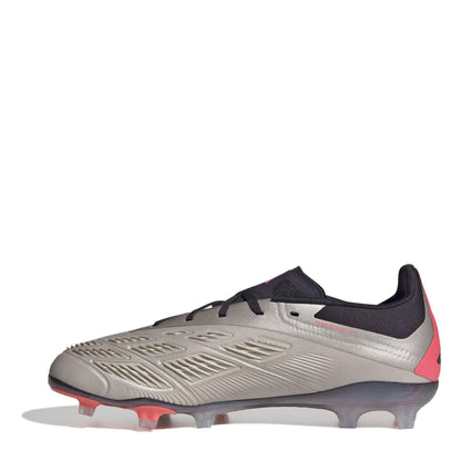 Silver-Black - Back - Adidas Childrens-Kids Predator Elite Football Boots