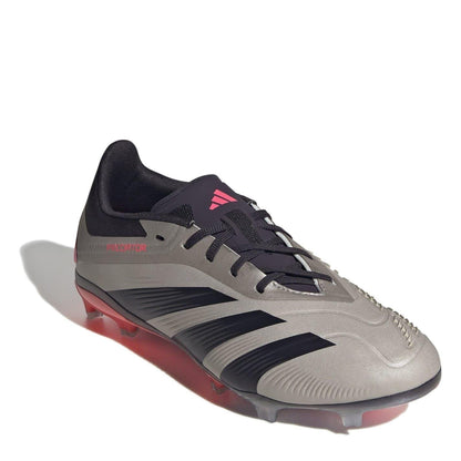 Silver-Black - Side - Adidas Childrens-Kids Predator Elite Football Boots
