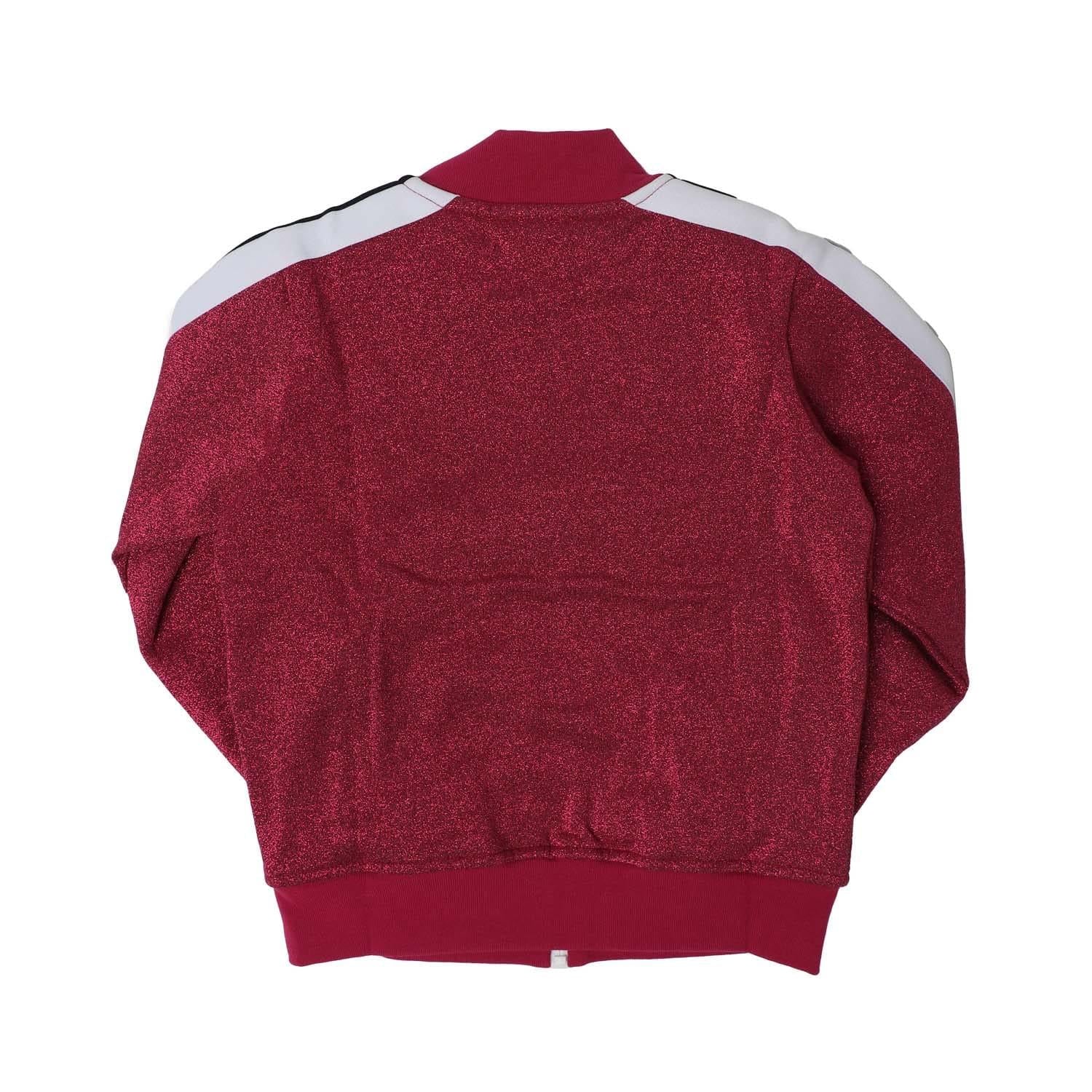 Pink-White - Back - Palm Angels Childrens-Kids Logo Lurex Bomber Jacket