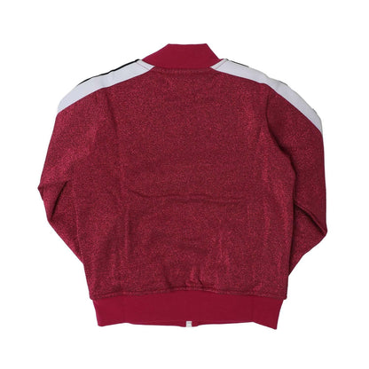Pink-White - Back - Palm Angels Childrens-Kids Logo Lurex Bomber Jacket