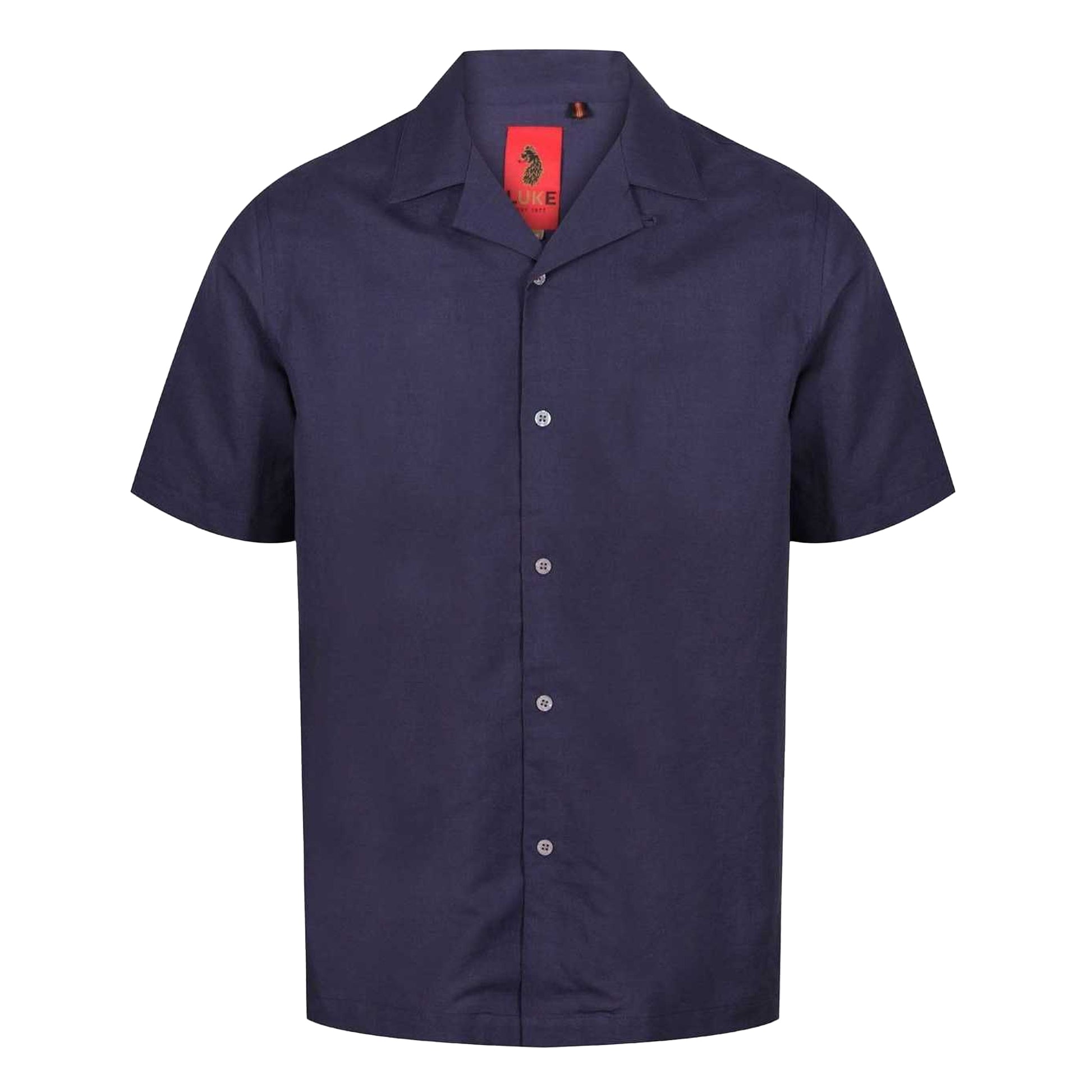 Navy - Front - Luke 1977 Mens Havanah 55 Short-Sleeved Shirt