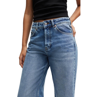 Turquoise - Side - Hugo Womens-Ladies 937 Relaxed Fit Jeans