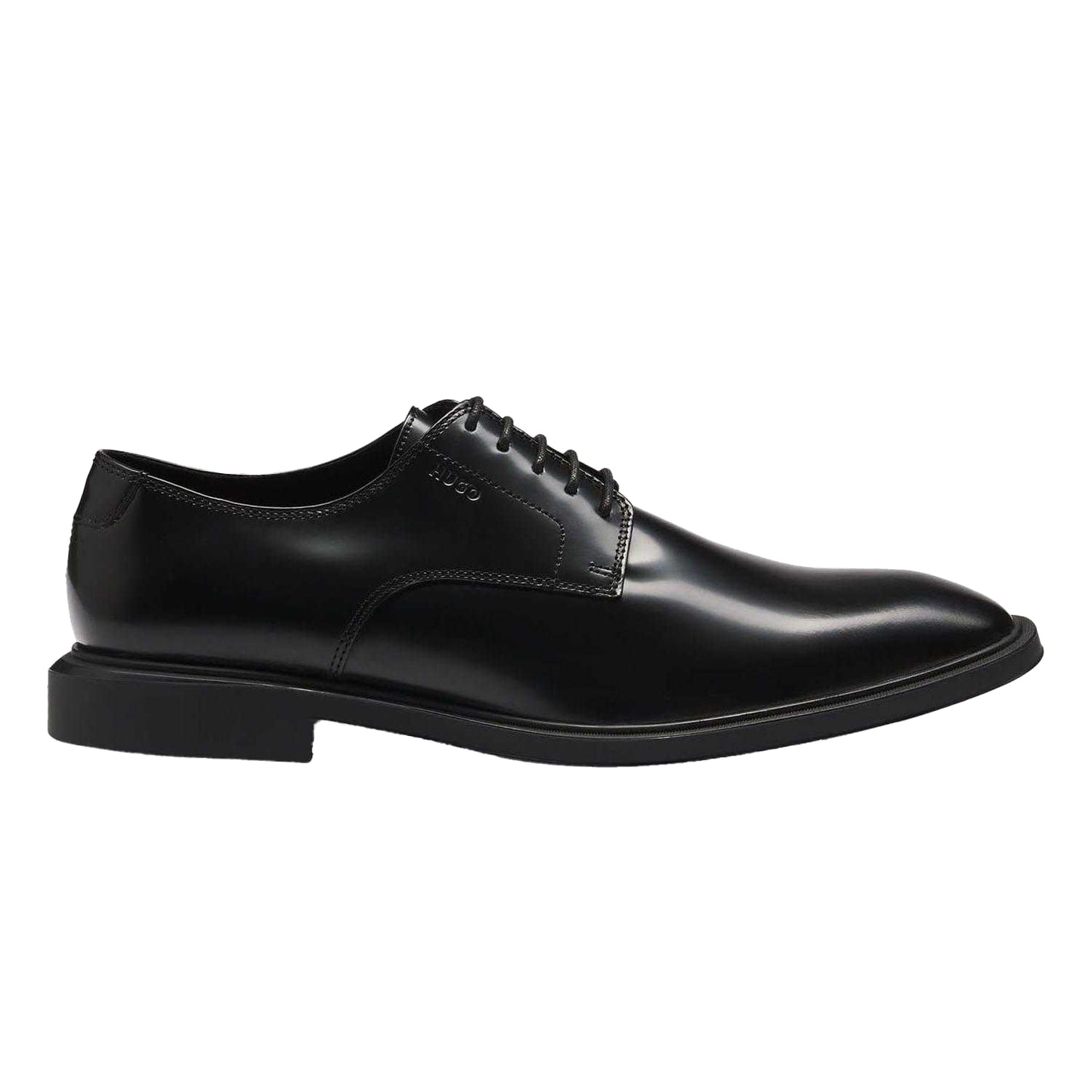 Black - Back - Hugo Mens Gryff Leather Derby Shoes