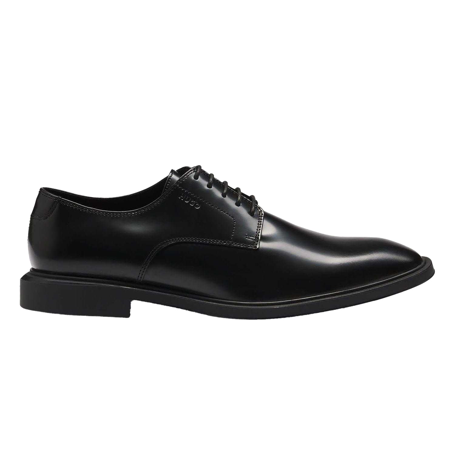 Black - Back - Hugo Mens Gryff Leather Derby Shoes