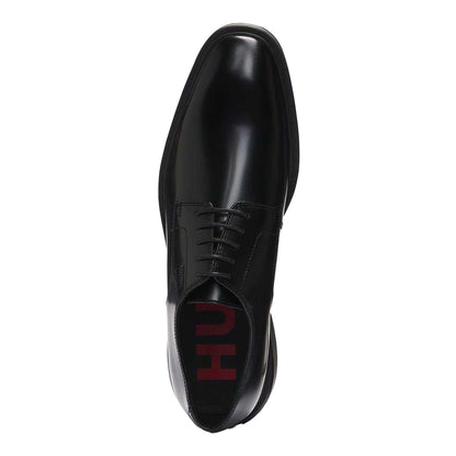 Black - Side - Hugo Mens Gryff Leather Derby Shoes
