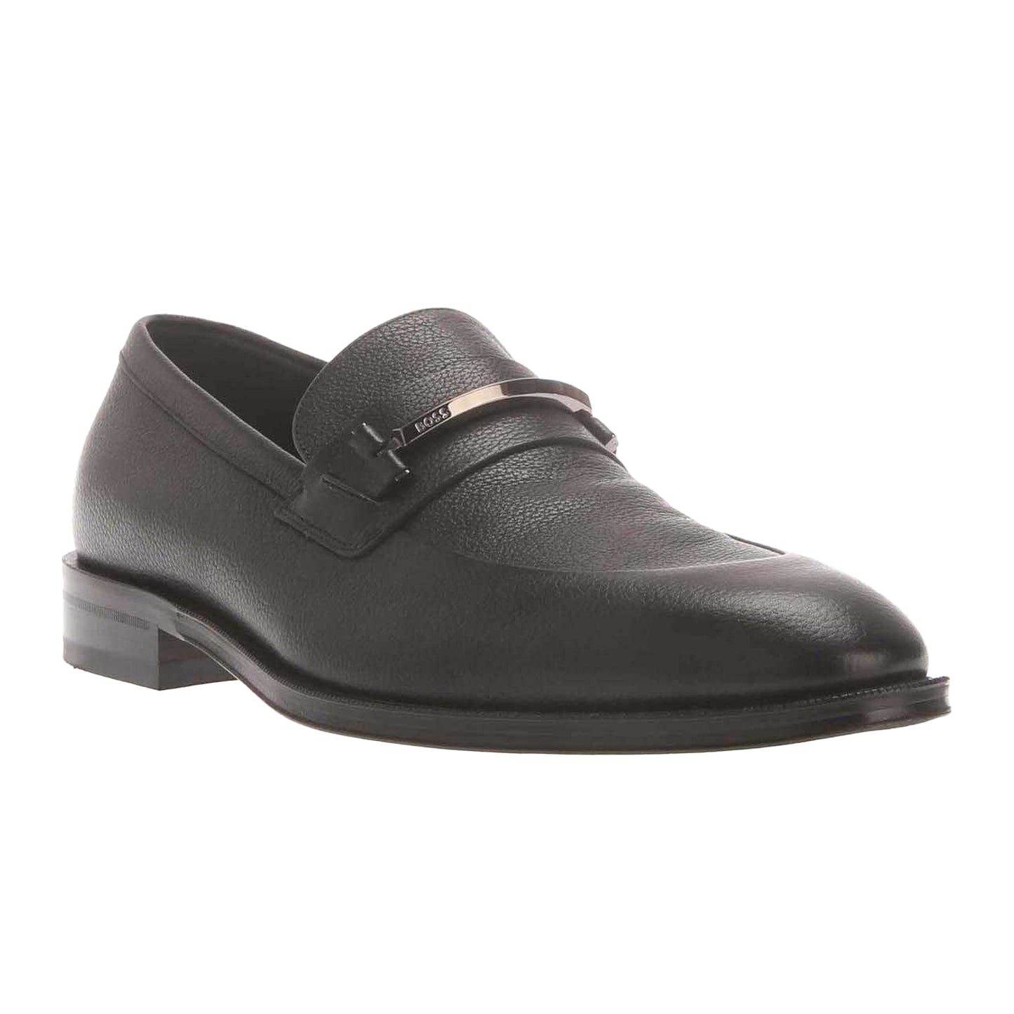 Black - Front - Boss Mens Derrek Leather Loafers