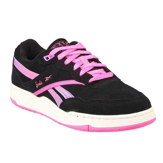Black-Pink - Front - Reebok Childrens-Kids X Barbie BB 4000 II Suede Trainers