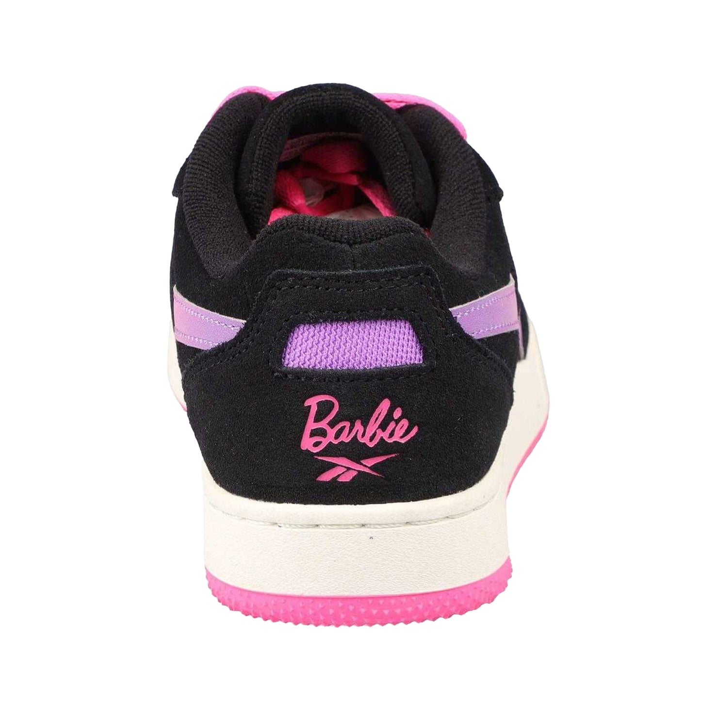 Black-Pink - Back - Reebok Childrens-Kids X Barbie BB 4000 II Suede Trainers