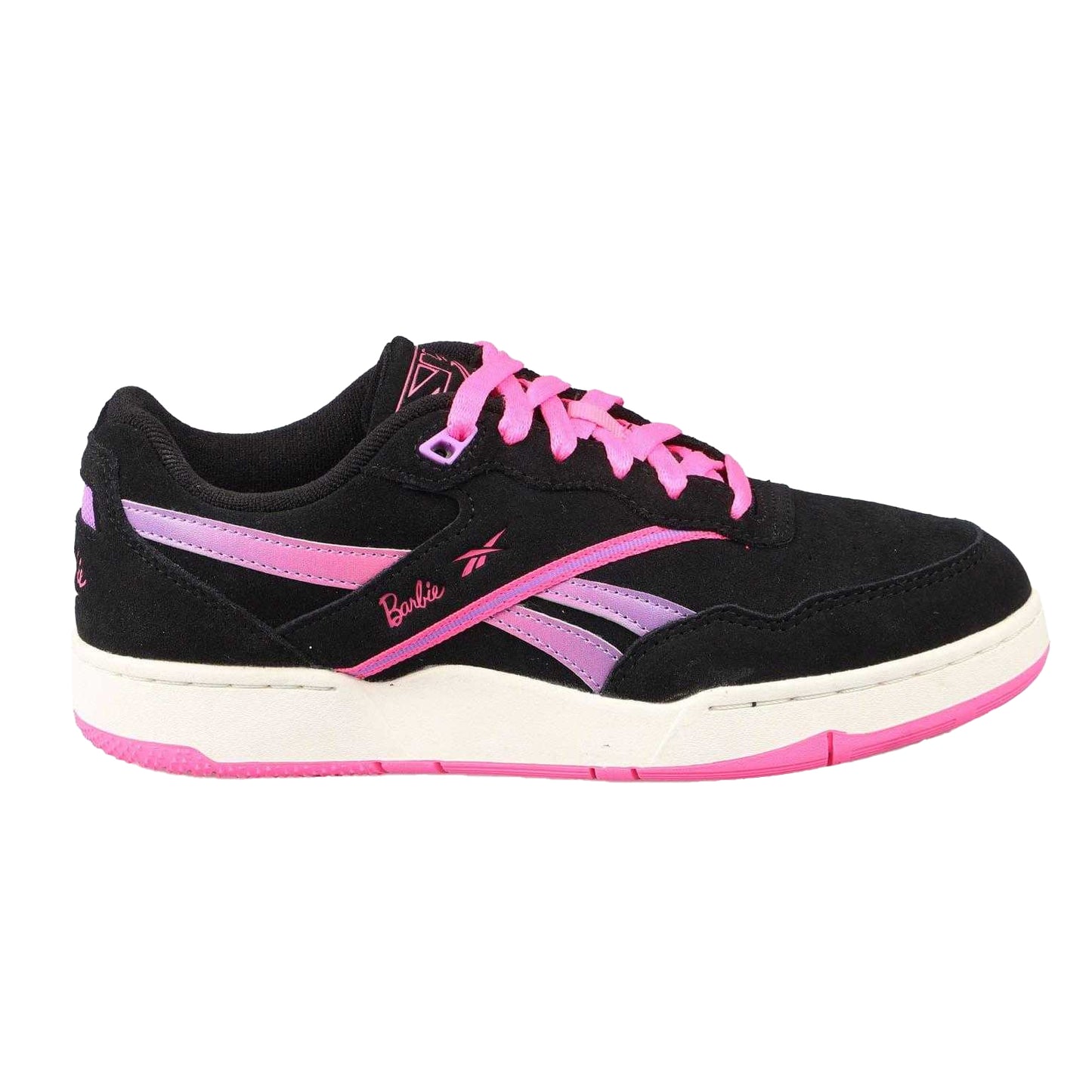 Black-Pink - Side - Reebok Childrens-Kids X Barbie BB 4000 II Suede Trainers