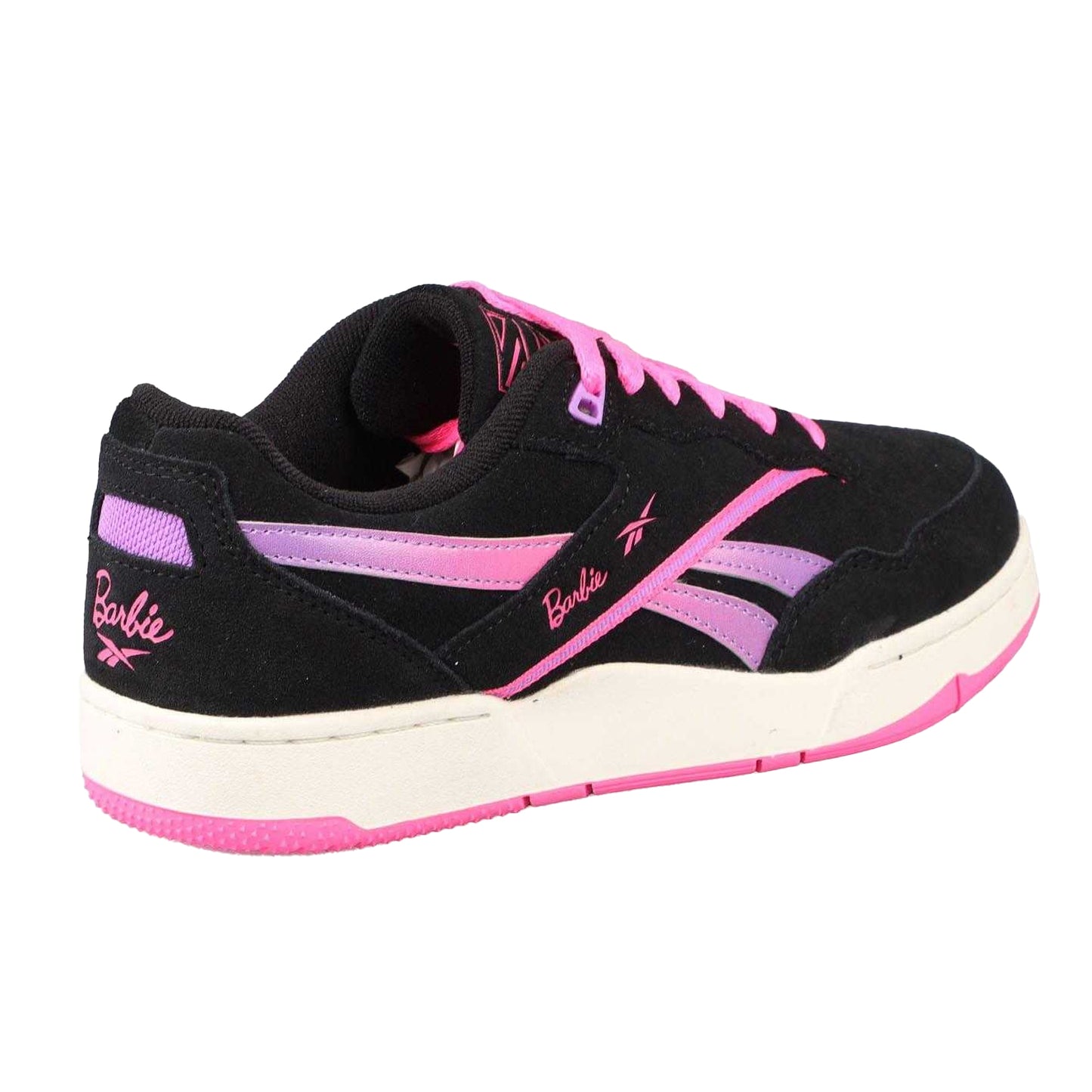 Black-Pink - Pack Shot - Reebok Childrens-Kids X Barbie BB 4000 II Suede Trainers