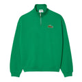 Green - Front - Lacoste Unisex Adult Accent Badge Zip Neck Loose Fit Sweatshirt