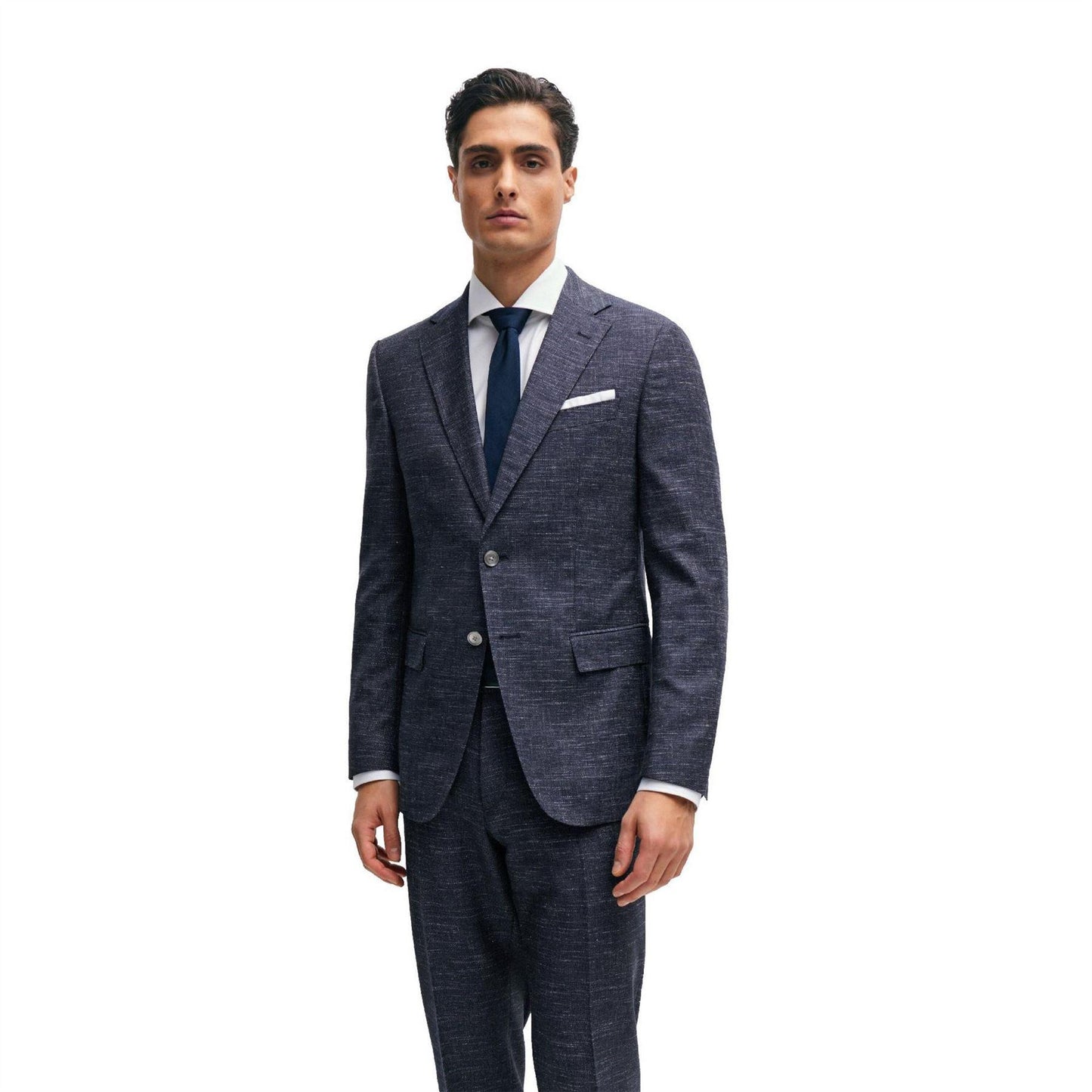 Dark Blue - Front - Boss Mens H-Hutson-233 Slim Blazer