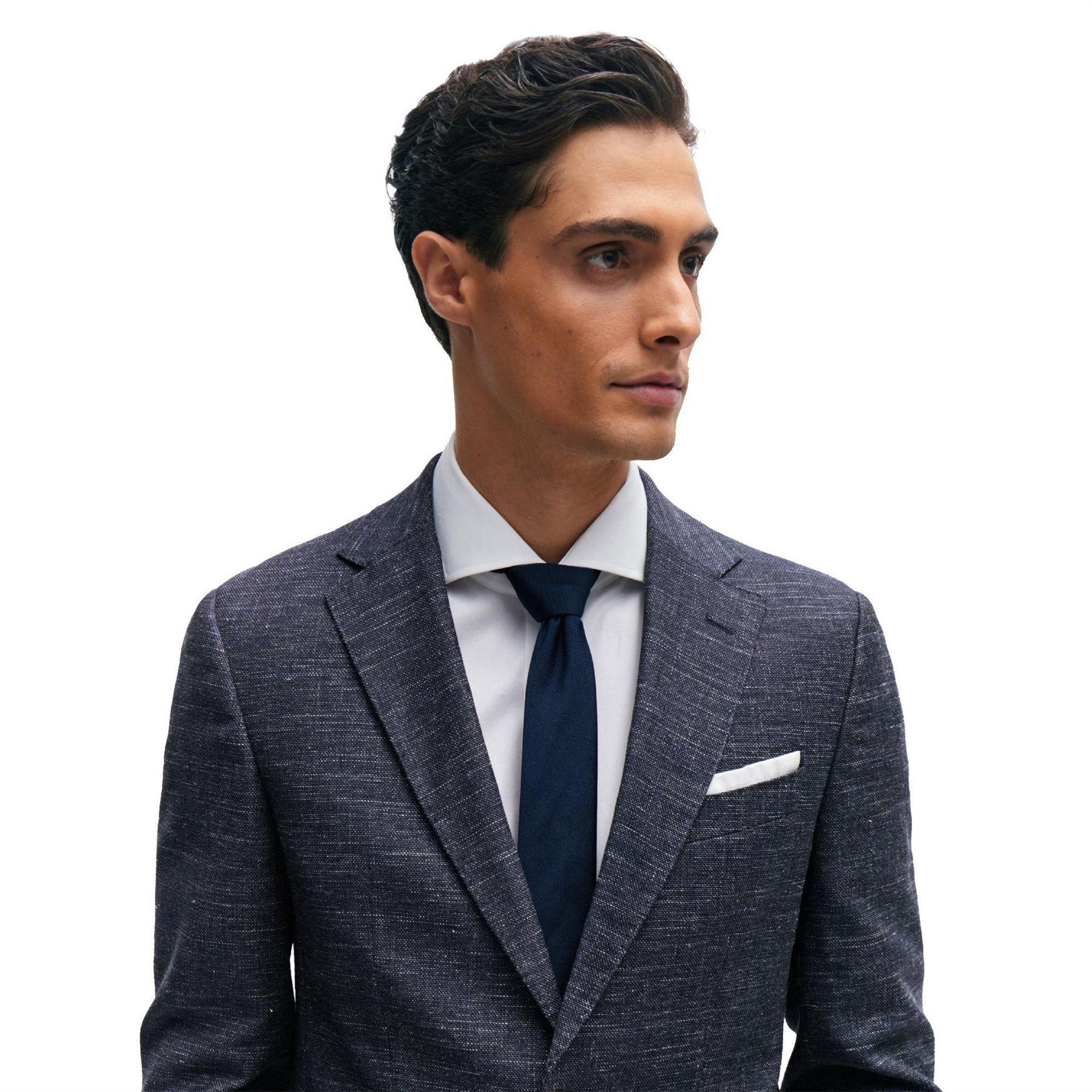 Dark Blue - Side - Boss Mens H-Hutson-233 Slim Blazer