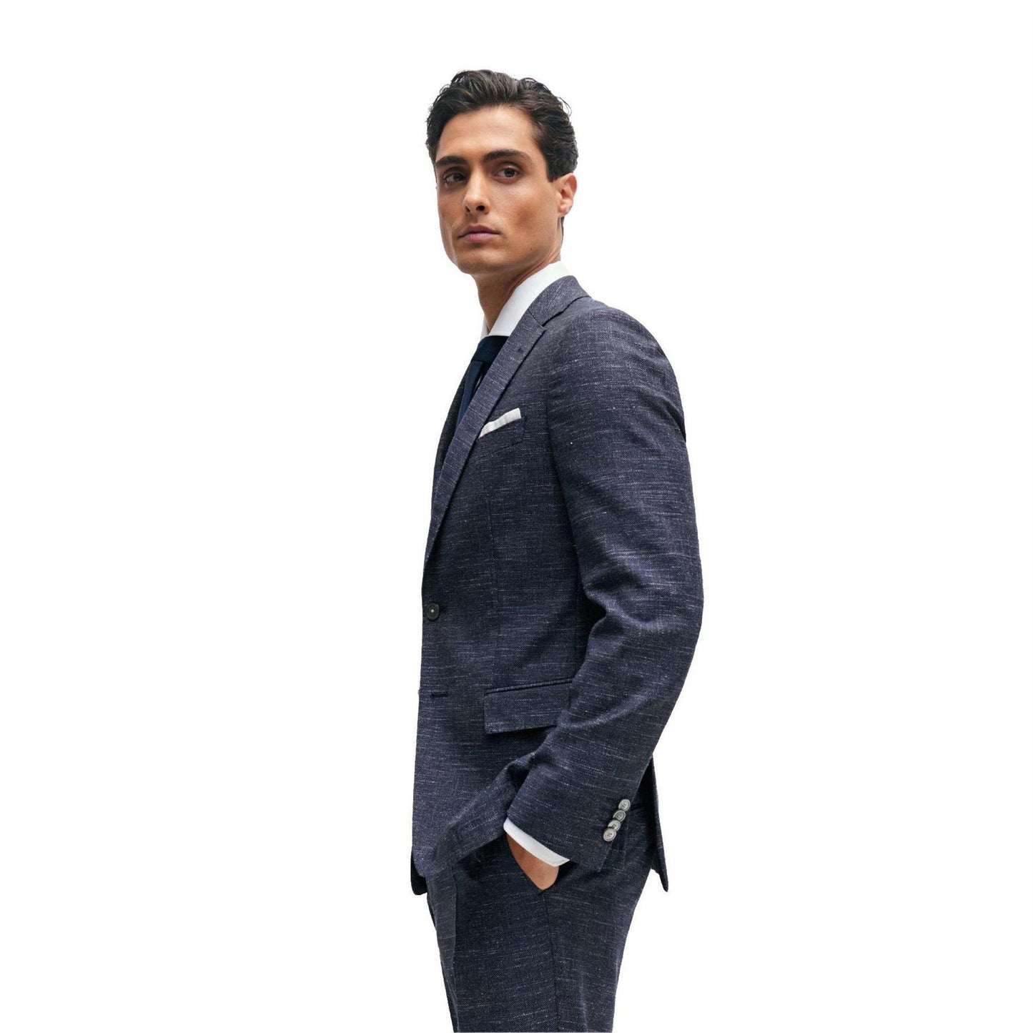 Dark Blue - Lifestyle - Boss Mens H-Hutson-233 Slim Blazer