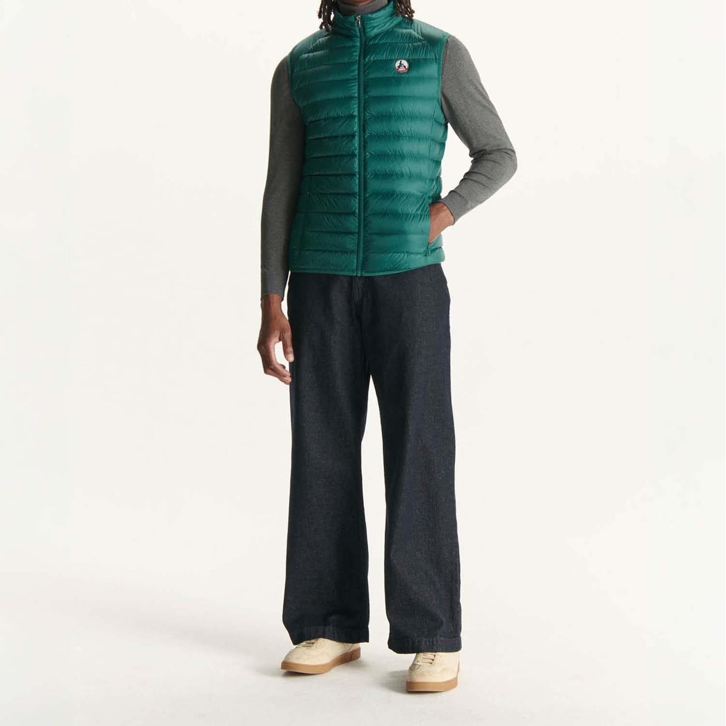 Deep Green - Side - Jott Mens Tom Puffer Down Gilet