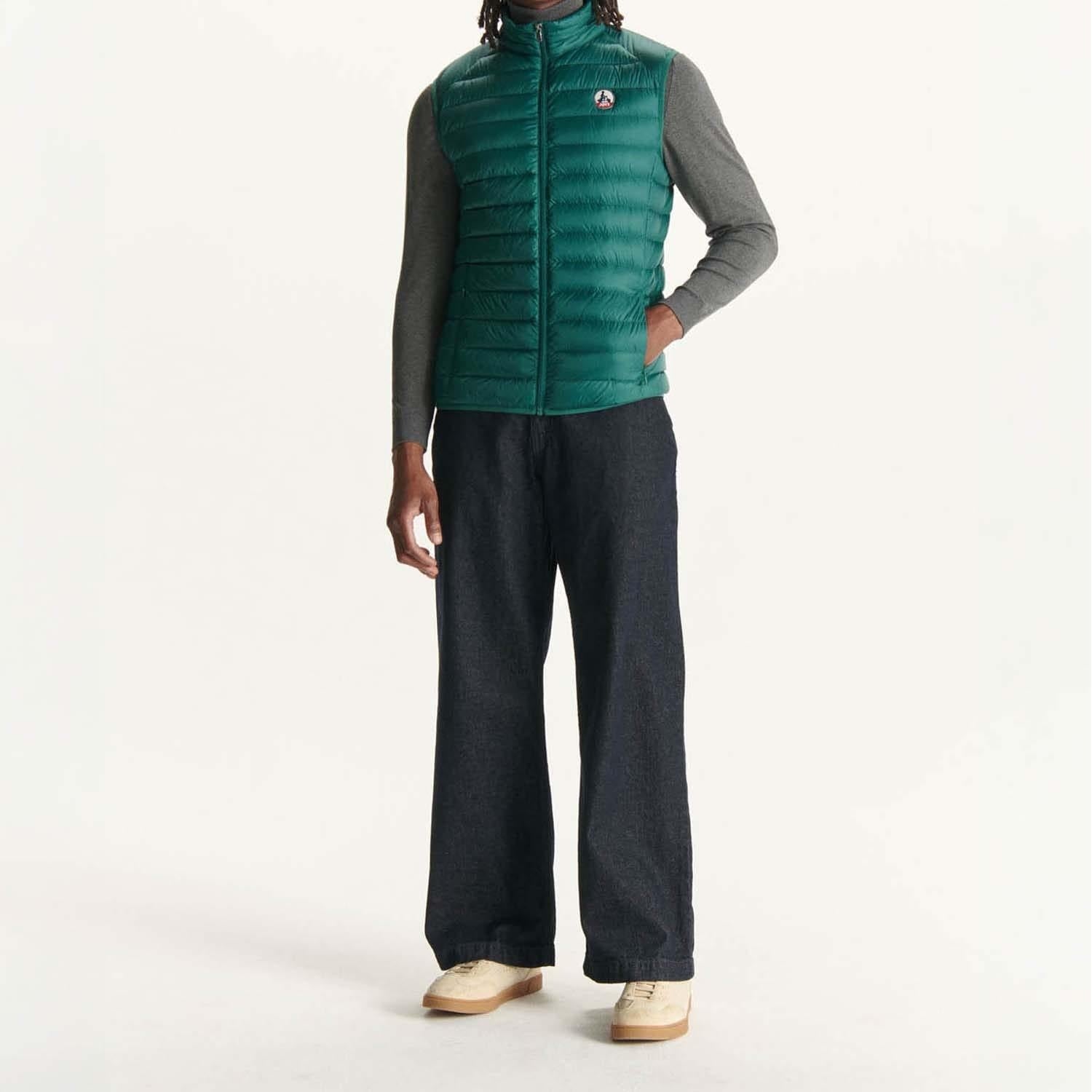 Deep Green - Side - Jott Mens Tom Puffer Down Gilet