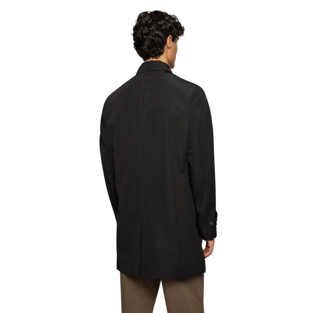 Black - Back - Boss Mens Dain5 Overcoat
