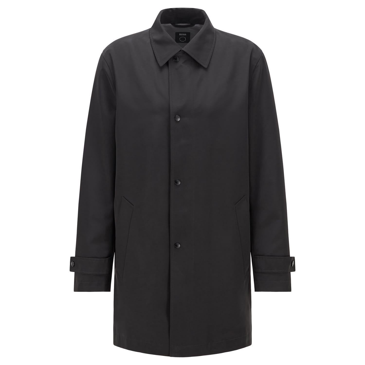 Black - Front - Boss Mens Dain5 Overcoat