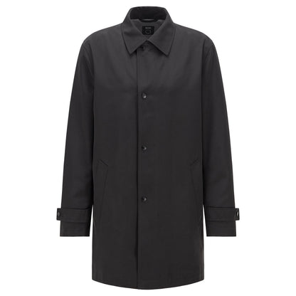 Black - Front - Boss Mens Dain5 Overcoat