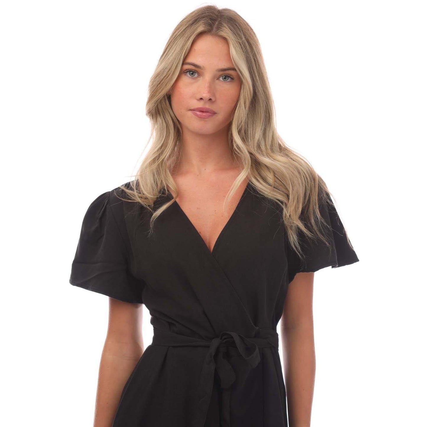Black - Side - Superdry Womens-Ladies Vintage Wrap Mini Dress