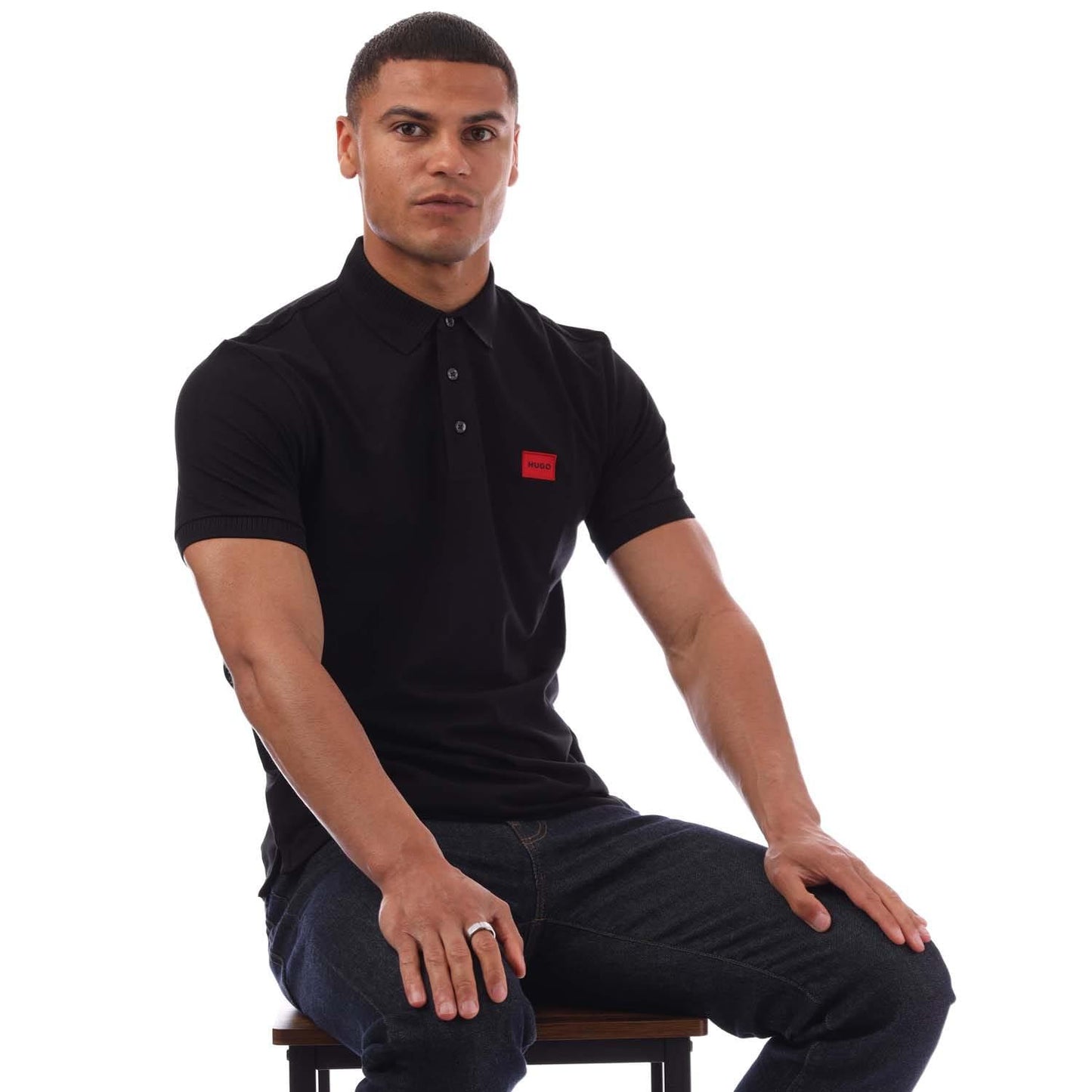 Black - Lifestyle - Hugo Mens Dereso232 Polo Shirt