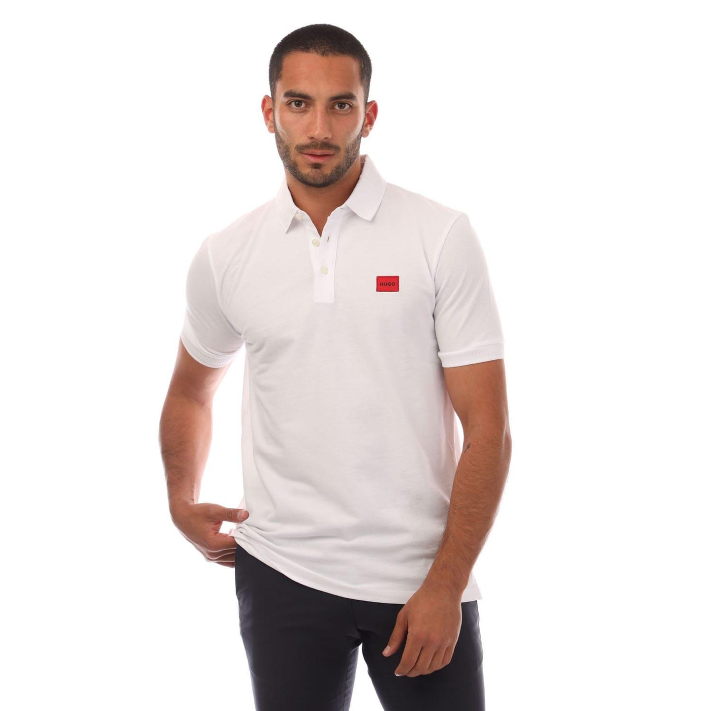 White - Front - Hugo Mens Dereso232 Polo Shirt