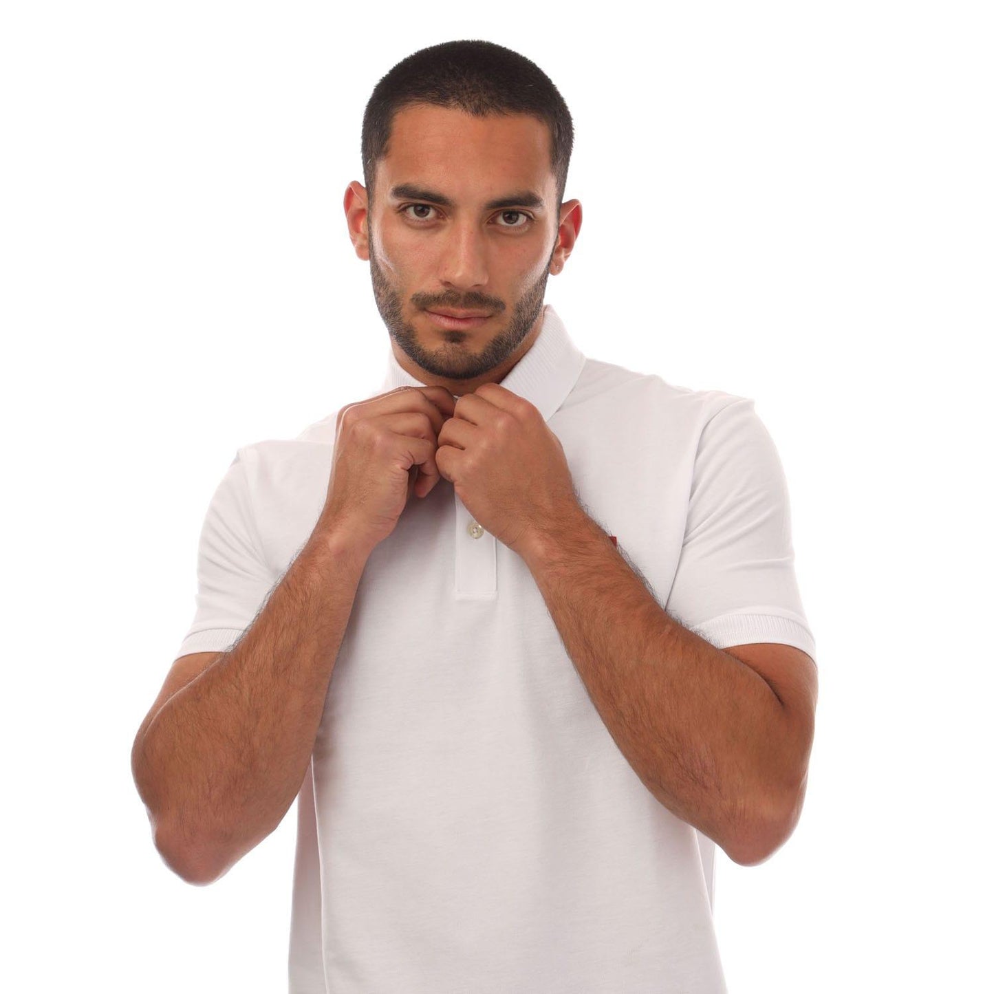 White - Side - Hugo Mens Dereso232 Polo Shirt