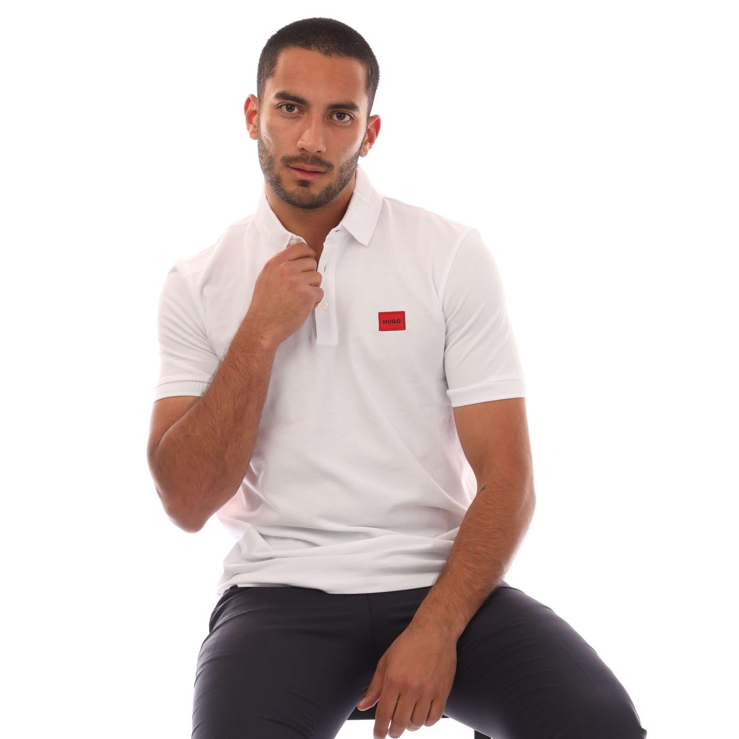 White - Lifestyle - Hugo Mens Dereso232 Polo Shirt