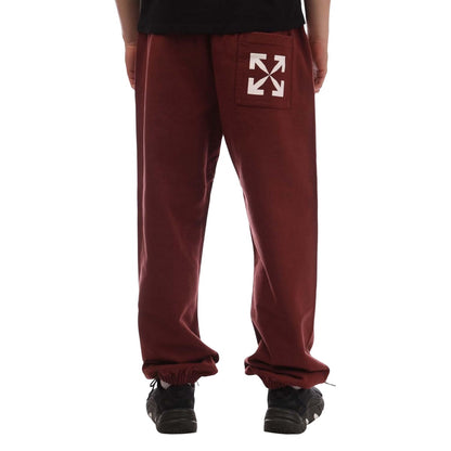 Red - Back - Off White Mens Arrow Logo Slim Sweatpants