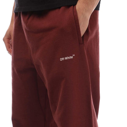 Red - Side - Off White Mens Arrow Logo Slim Sweatpants