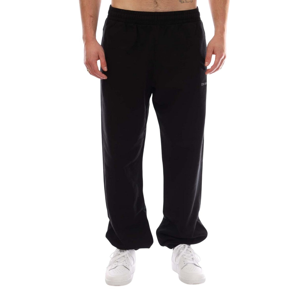 Black - Front - Off White Mens Diagonal Slim Sweatpants