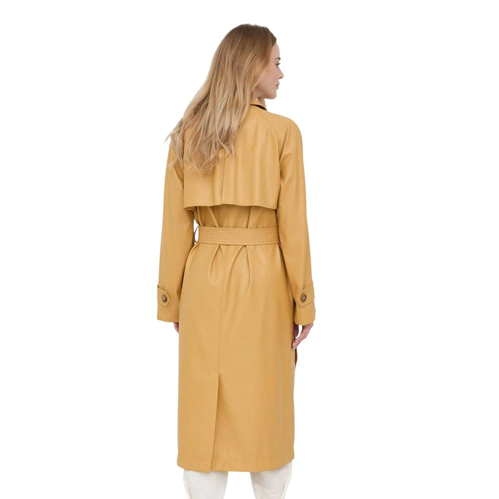 Yellow - Back - Boss Womens-Ladies Cadomi Vegan Leather Trench Coat