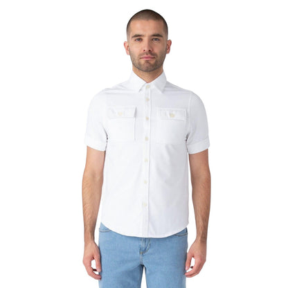 White - Front - Luke 1977 Mens Mr Social Utility Pocket Shirt