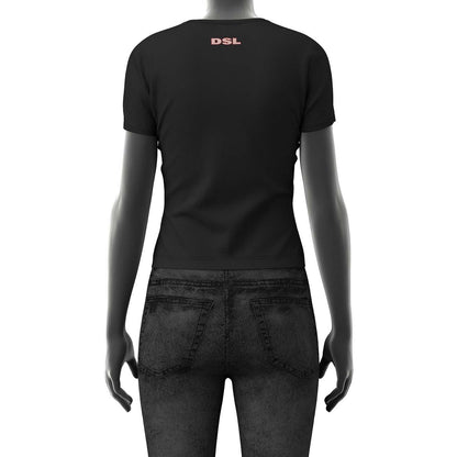 Black - Back - Diesel Womens-Ladies T-Uncutie-Long-N16 T-Shirt