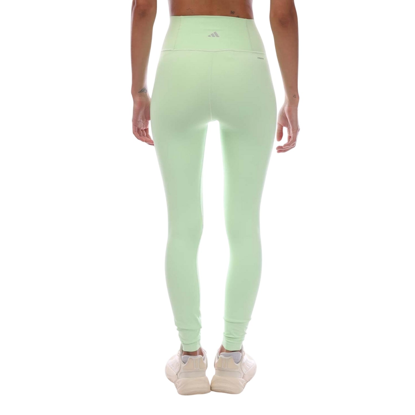 Green - Back - Adidas Womens-Ladies All Me 7-8 Leggings