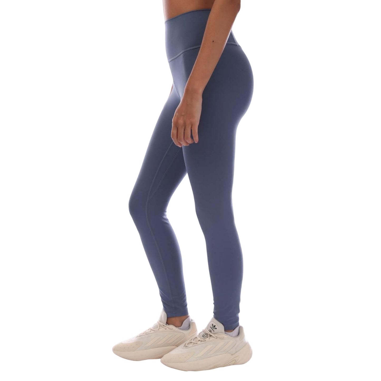 Blue - Side - Adidas Womens-Ladies All Me 7-8 Leggings