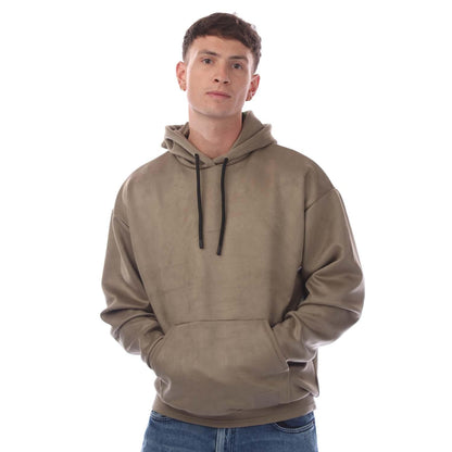 Green - Front - Hugo Boss Mens Sly Suede Hoodie