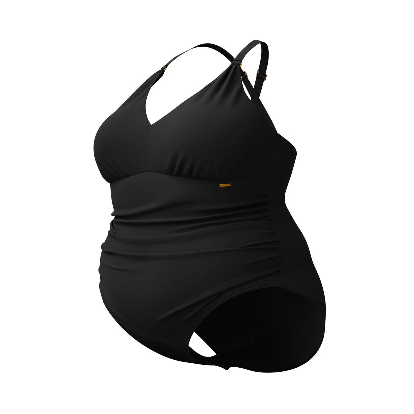 Black - Back - Speedo Womens-Ladies Shaped V Neck One Piece Swimsuit