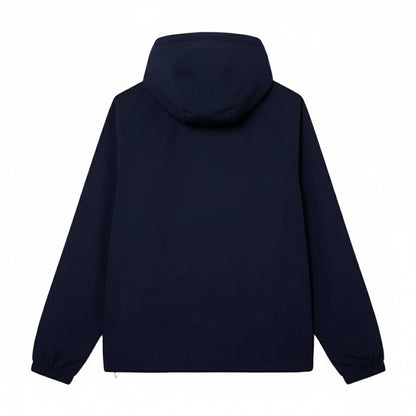 Blue - Back - Lacoste Mens Water Repellent Detachable Hood Jacket