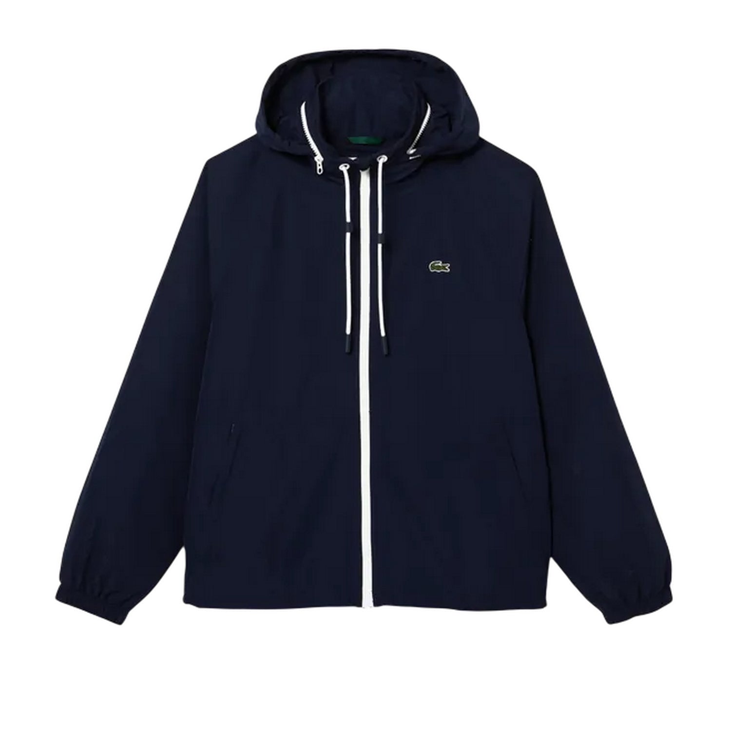 Blue - Front - Lacoste Mens Water Repellent Detachable Hood Jacket