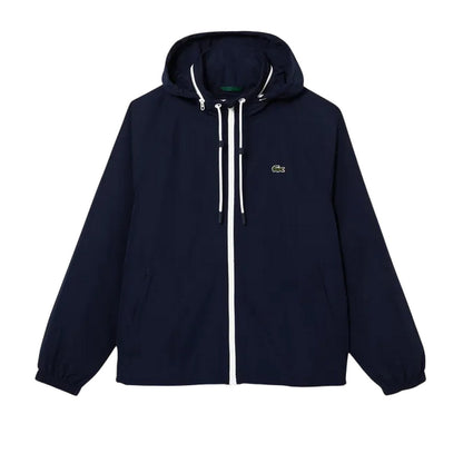 Blue - Front - Lacoste Mens Water Repellent Detachable Hood Jacket