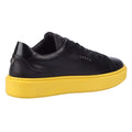 Black-Yellow - Lifestyle - Lavair Mens Luna Logo Leather Trainers