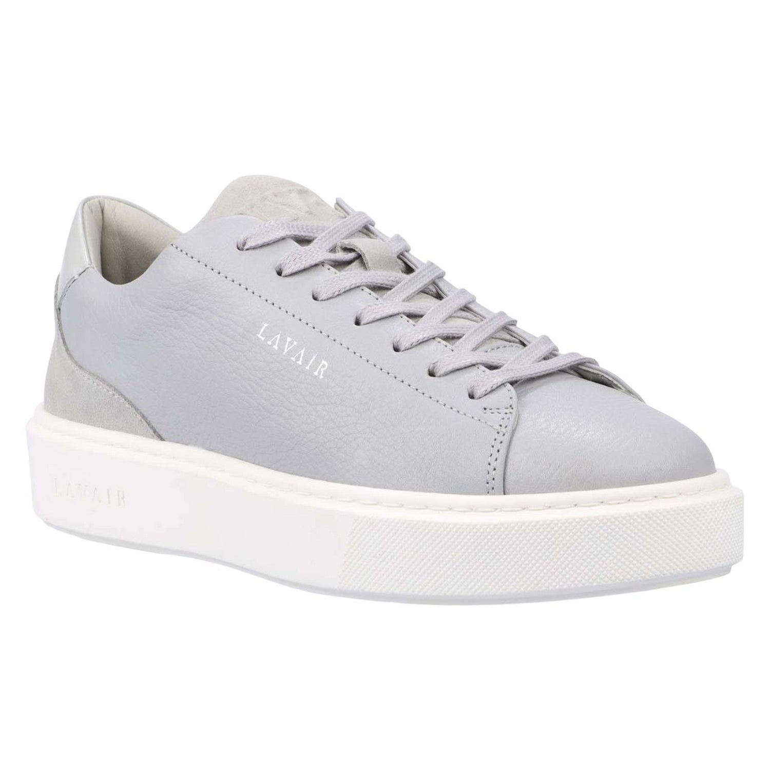 Grey - Front - Lavair Mens Luna Logo Leather Trainers