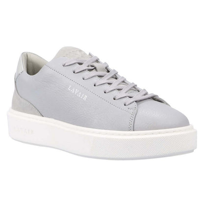 Grey - Front - Lavair Mens Luna Logo Leather Trainers