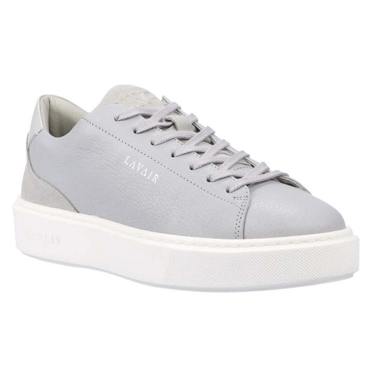 Grey - Front - Lavair Mens Luna Logo Leather Trainers